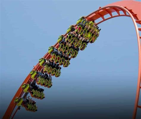 Roller Coaster Stucked Upside Down With Riders After The Technical