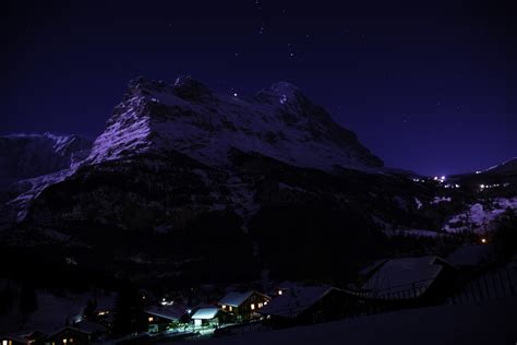 Grindelwald Mit Eiger Bei Nacht Foto And Bild Landschaft