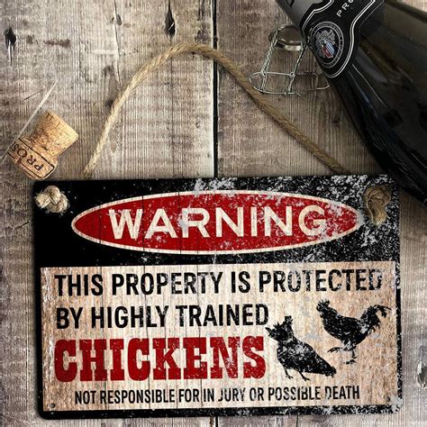 Funny Chicken Coop Metal Sign Funny Warning Sign For Chickens