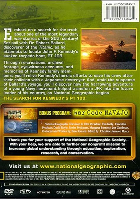 National Geographic The Search For Kennedys Pt 109 Dvd