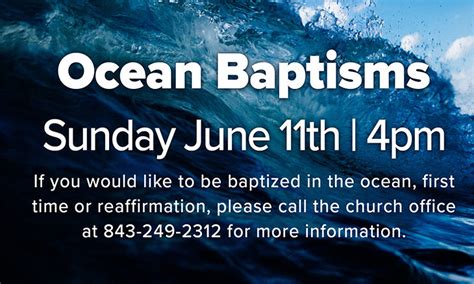 Ocean Baptisms June 11th At 4pm Ocean Drive Presbyterian Church