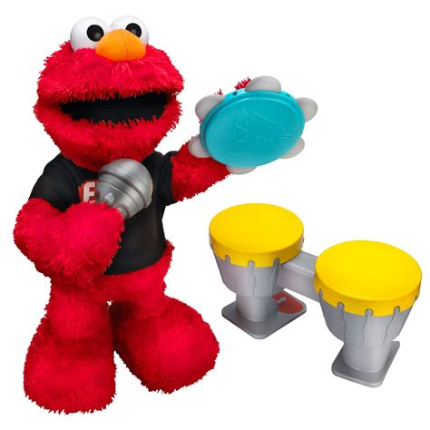 Sesame Street Lets Rock Singing Elmo With Mic And Drum Set Free