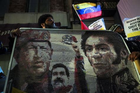 Demonstrators In Support Of Venezuelan President Maduro Protest Outside The Venezuelan Consulate
