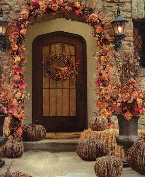 Cute Front Door Look Love The Lighted Pumpkins Fall Door