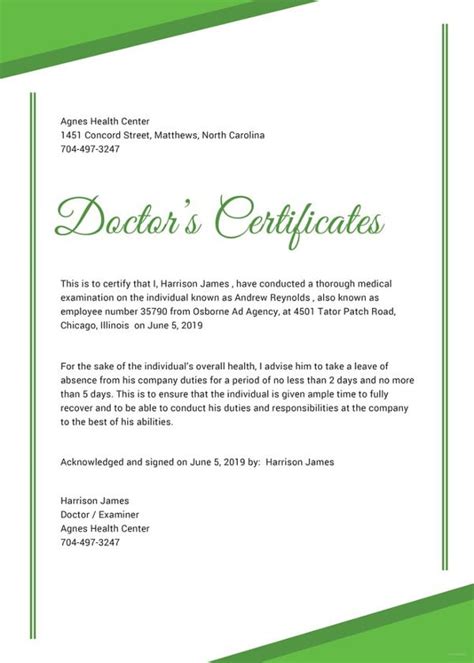 27 Doctor Certificate Templates Pdf Doc