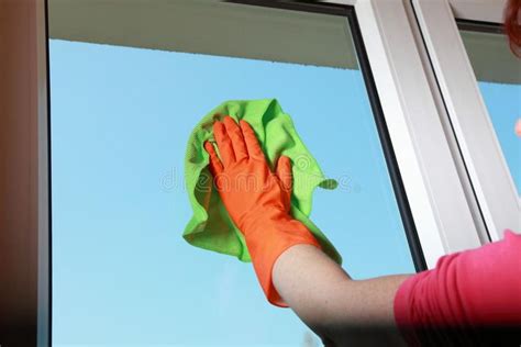 gloved hand cleaning window with rag stock image image of woman household 31353249 spring