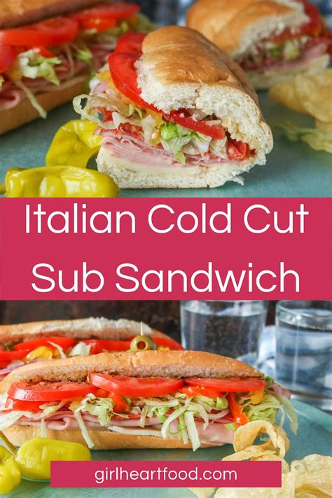 Italian Cold Cut Sub Sandwich Girl Heart Food