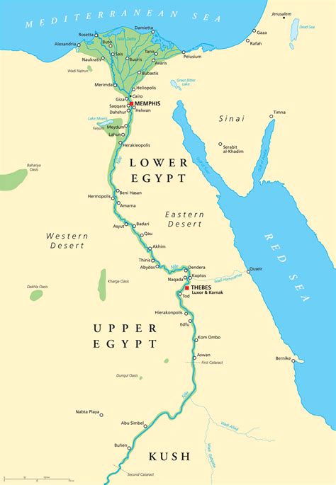 A Cool Map Of Sites On The Nile River In Egypt