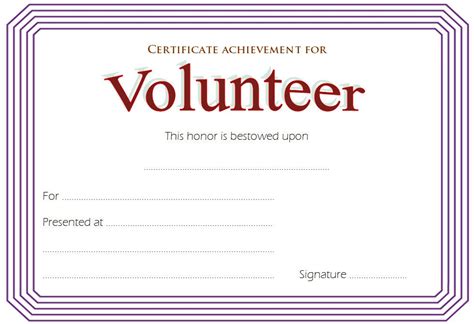 Volunteer Certificate Templates 10 Best Designs Free