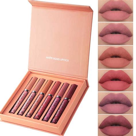 Buy Lipstick 6 Lip Gloss Sets Hot Sexy Colors Liquid Lipstick Waterproof Non Stick Cup Lasting