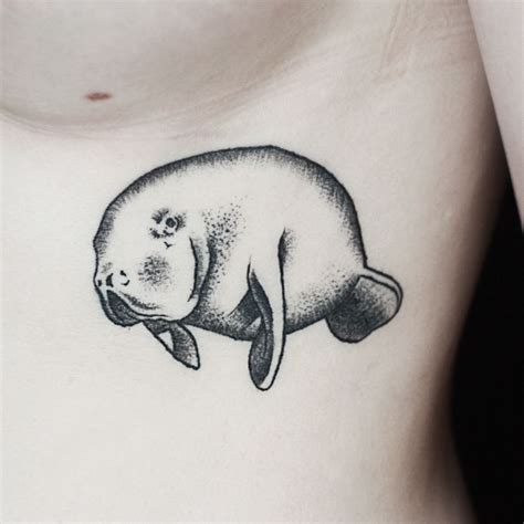 Manatee Tattoo By 23dogma The First Sea Creature I Ever Feel In Love