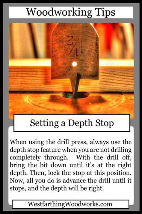 Woodworking Tips Cards Setting A Depth Stop Westfarthing Woodworks