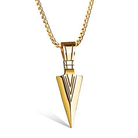 Besides good quality brands, you'll also find plenty of discounts when you shop for bullet necklace for men during big sales. Gold Spearhead Mens Pendant Necklace Stainless Steel |JC ...