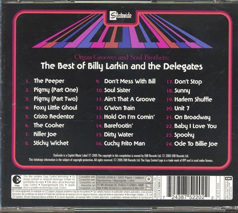Billy Larkin And The Delegates Cd Organ Grooves And Soul Brothers The