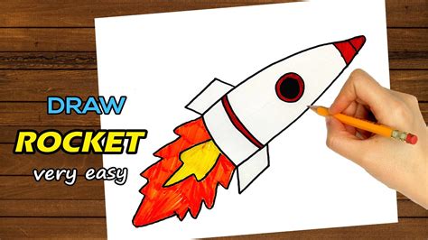 How To Draw A Rocket I Rocket Drawing Tutorial Youtube