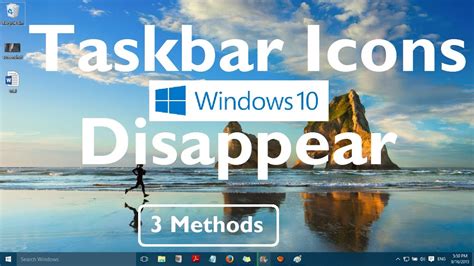 Fix Taskbar Icons Disappear In Windows 10 3 Methods Youtube