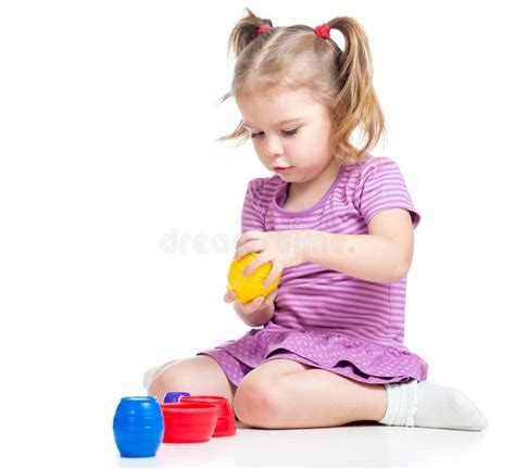 Cute Child Girl Playing With Toy Stock Image Image Of Plastic