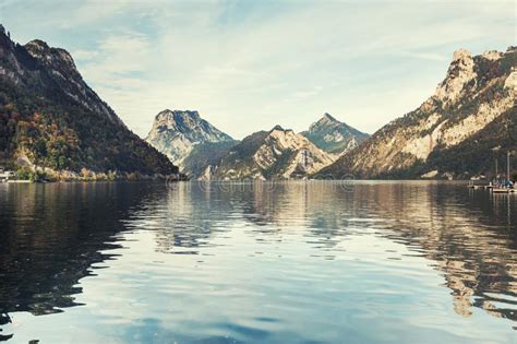 Traunsee Lake In Alps Mountains Austria Stock Photo Image Of
