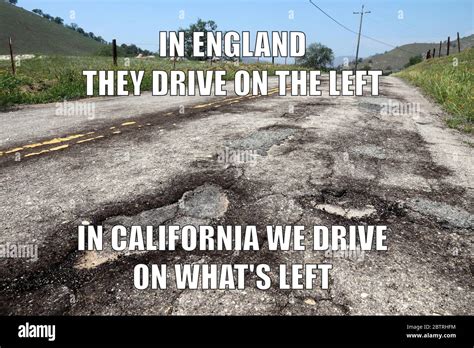 California Road Quality Funny Meme For Social Media Sharing Road