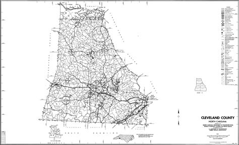 1990 Road Map Of Cleveland County North Carolina