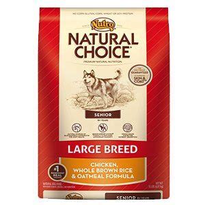 No added corn, wheat or soy; NUTRO NATURAL CHOICE Large Breed Senior Dog Food Chicken ...