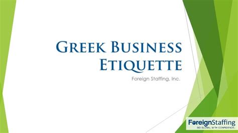 Greek Business Etiquette