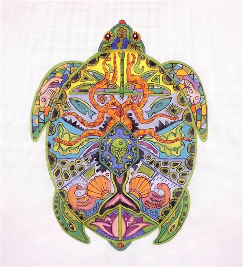 Sporder~ Spirit Sea Turtle Needlepoint Hp Canvas Earth Art
