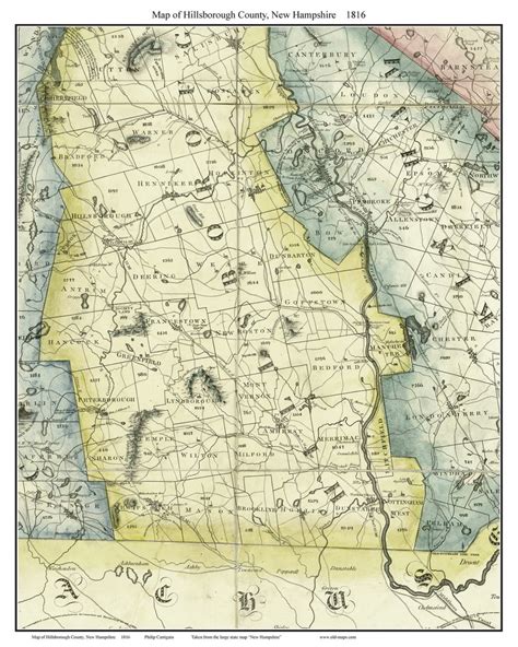 Maps Of New Hampshire Counties From The 1816 Carrigain State Map