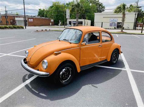 1973 Volkswagen Super Beetle Orange Rwd Manual For Sale Volkswagen