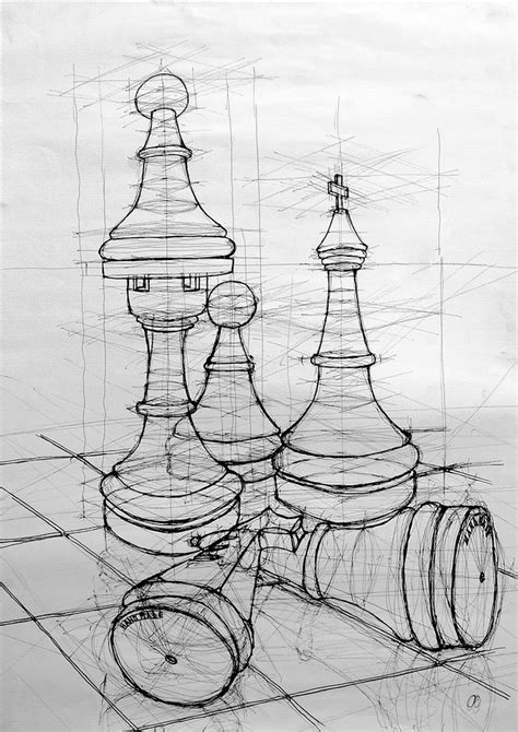 How does a player checkmate if they have just a pawn left? chess pieces composition perspective drawing | Liviu ...