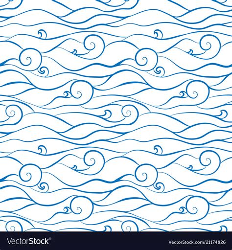 Seamless Wave Pattern Royalty Free Vector Image
