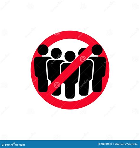 Ban On Gathering People Stop Crowd Icon No Crowd Group Of People In