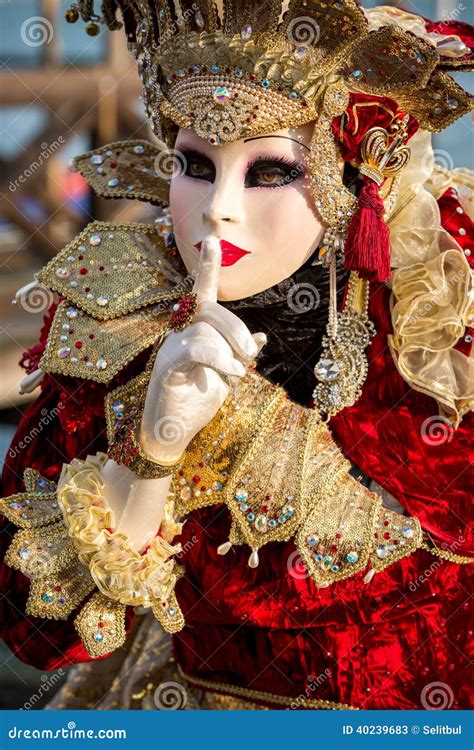 Costumed Woman During Venetian Carnival Venice Italy Editorial Stock