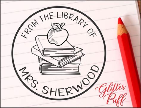 Custom Teacher Stamp Personalized Class Library Of Stamp Etsy
