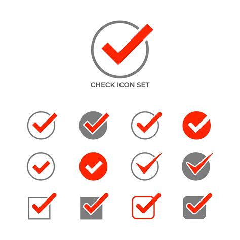 Set Of Check Marks Icons In Vector Format 34249111 Vector Art At Vecteezy