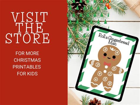 Roll A Gingerbread Man Game Printable Dice Game Roll A Etsy Uk