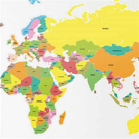 Large Countries Of The World Map Wall Sticker By The Binary Box
