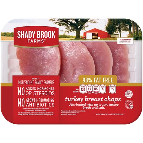 Shady Brook Farms Fat Free Turkey Breast Chops Pieces Tray