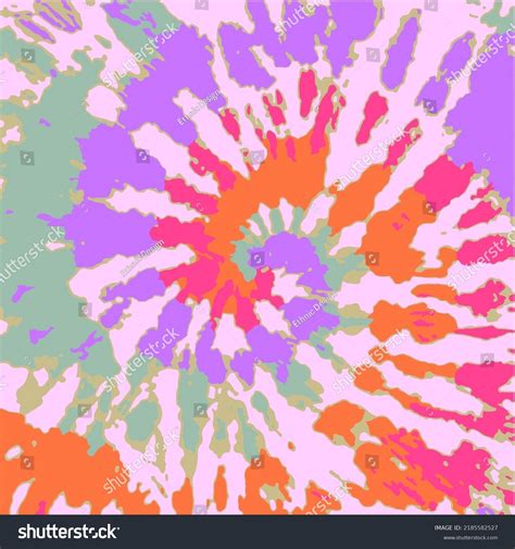 Spiral Tie Dye Pattern Hippie Rainbow Stock Vector Royalty Free