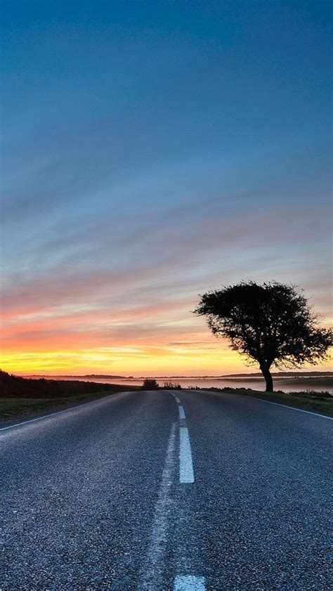 Sunset Road The Iphone Wallpapers