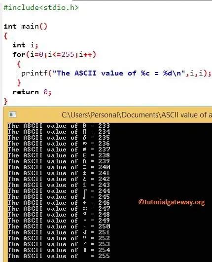 C Program To Find Ascii Value Of A Character Laptrinhx