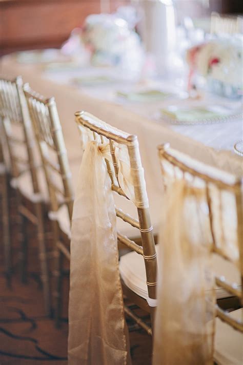 We offer satin and polyester chair covers in a variety of colors including white, black, chocolate and many other hues. Gold Sash For Chivari Chair - Elizabeth Anne Designs: The ...