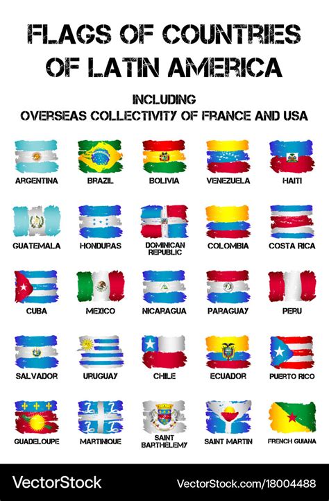 Flags Of Latin America Countries Royalty Free Vector Image