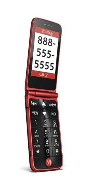 Greatcall Jitterbug Flip Phone Cell 247 Emergency Safety Support Senior Red New Ebay