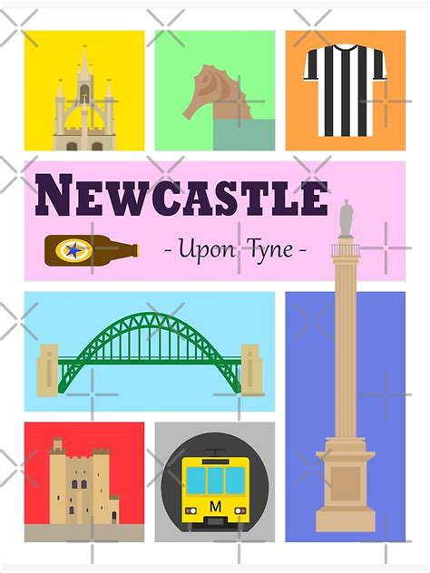 Newcastle Upon Tyne Art Print For Sale By Careful Design Redbubble