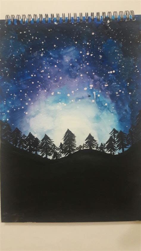 Image Result For Watercolor Starry Sky Watercolor Night Sky Drawing