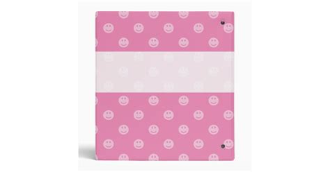 pink smiley face binder for teen school girls zazzle