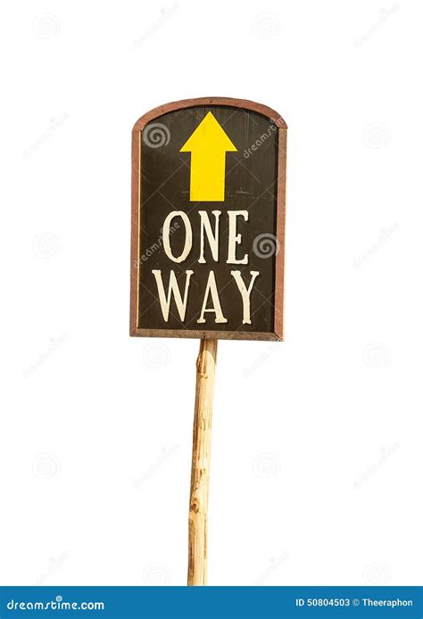 One Way Traffic Sign Stock Image Image Of Guidance Orange 50804503