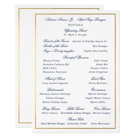 Add links to gift registries, your wedding website, and guest accommodations. Elegant Navy Faux Gold Border Custom Entourage Invitation ...
