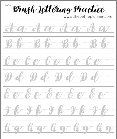 Brush Calligraphy Alphabet Practice Sheets Gotasdelluvia